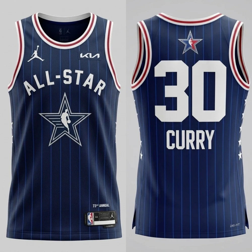 New NBA Stephen Curry All-Star Jersey 2024 Jordan Brand Blue Swingman Men's M